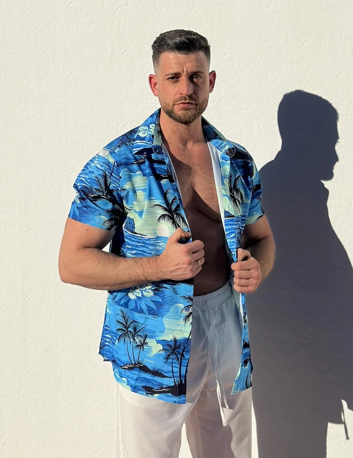 COOFANDY Mens Hawaiian Shirt Short Sleeve Button Down Shirts Tropical Floral Summer Beach Shirts
