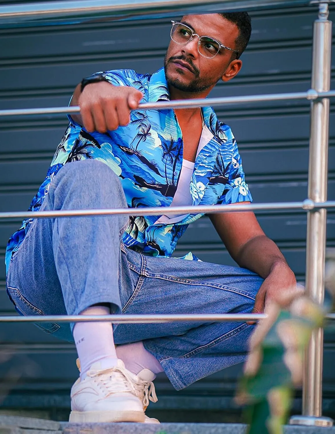 COOFANDY Mens Hawaiian Shirt Short Sleeve Button Down Shirts Tropical Floral Summer Beach Shirts