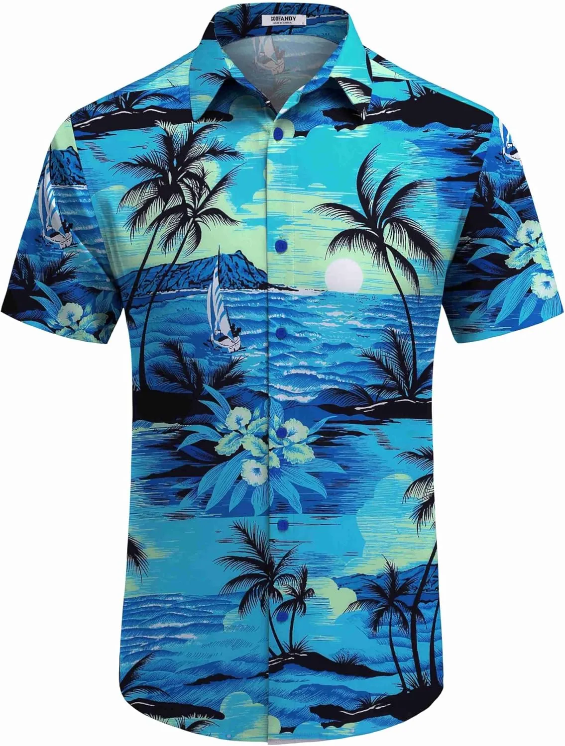 COOFANDY Mens Hawaiian Shirt Short Sleeve Button Down Shirts Tropical Floral Summer Beach Shirts