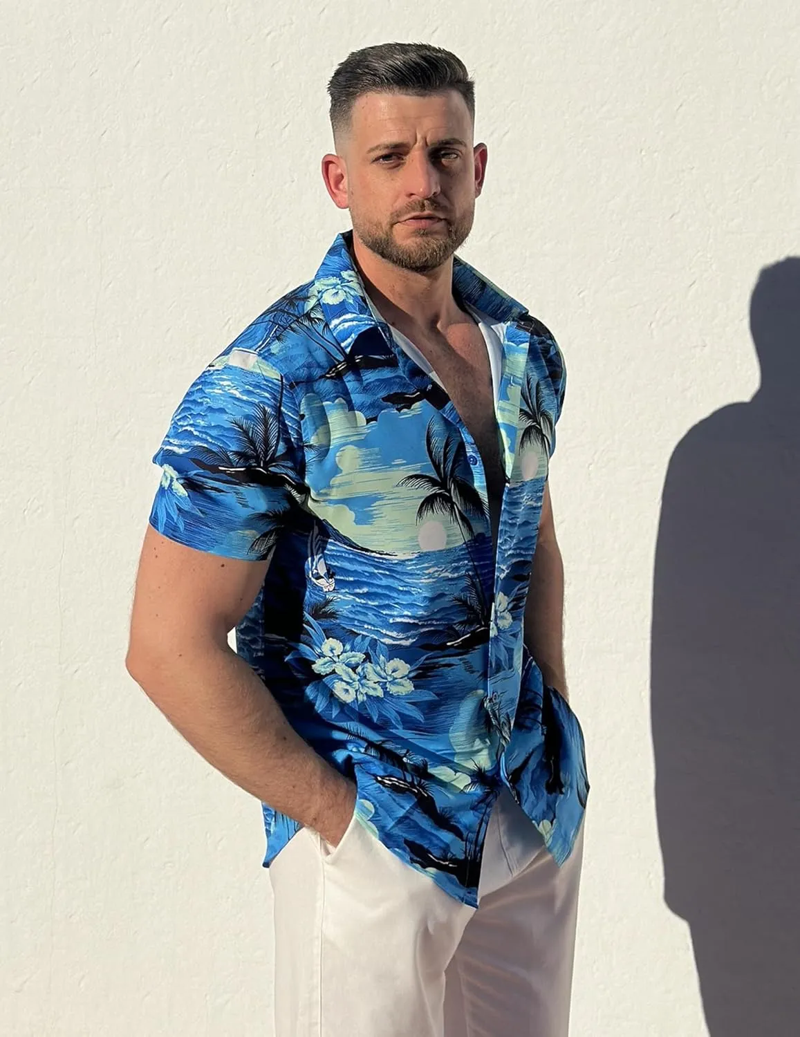 COOFANDY Mens Hawaiian Shirt Short Sleeve Button Down Shirts Tropical Floral Summer Beach Shirts