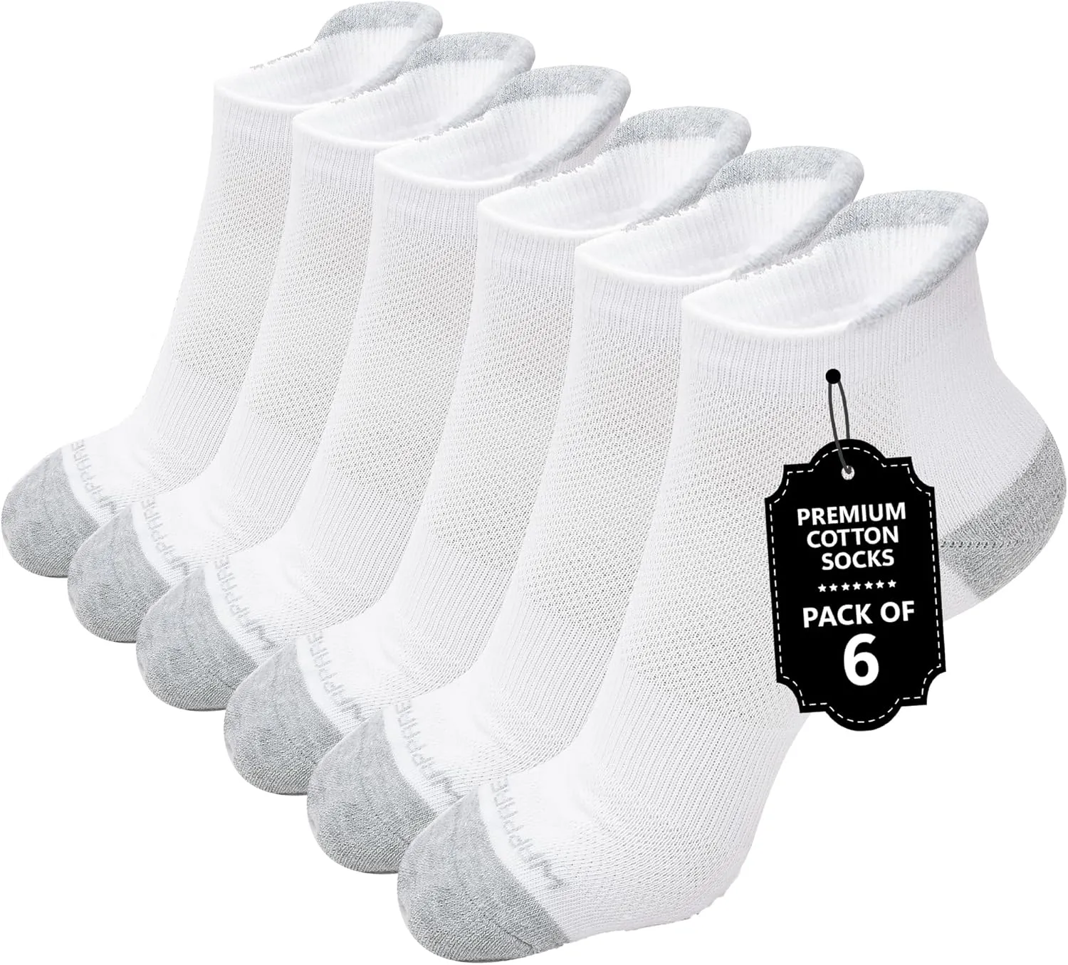 Cotton Mens Athletic Ankle Length Socks Thick Cushion Heel Arch Support Running Gym Yoga Workout (3 & 6 Pairs)