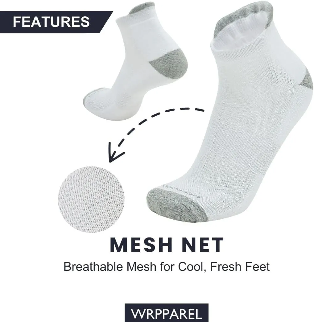Cotton Mens Athletic Ankle Length Socks Thick Cushion Heel Arch Support Running Gym Yoga Workout (3 & 6 Pairs)