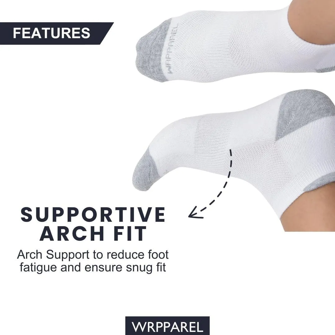 Cotton Mens Athletic Ankle Length Socks Thick Cushion Heel Arch Support Running Gym Yoga Workout (3 & 6 Pairs)