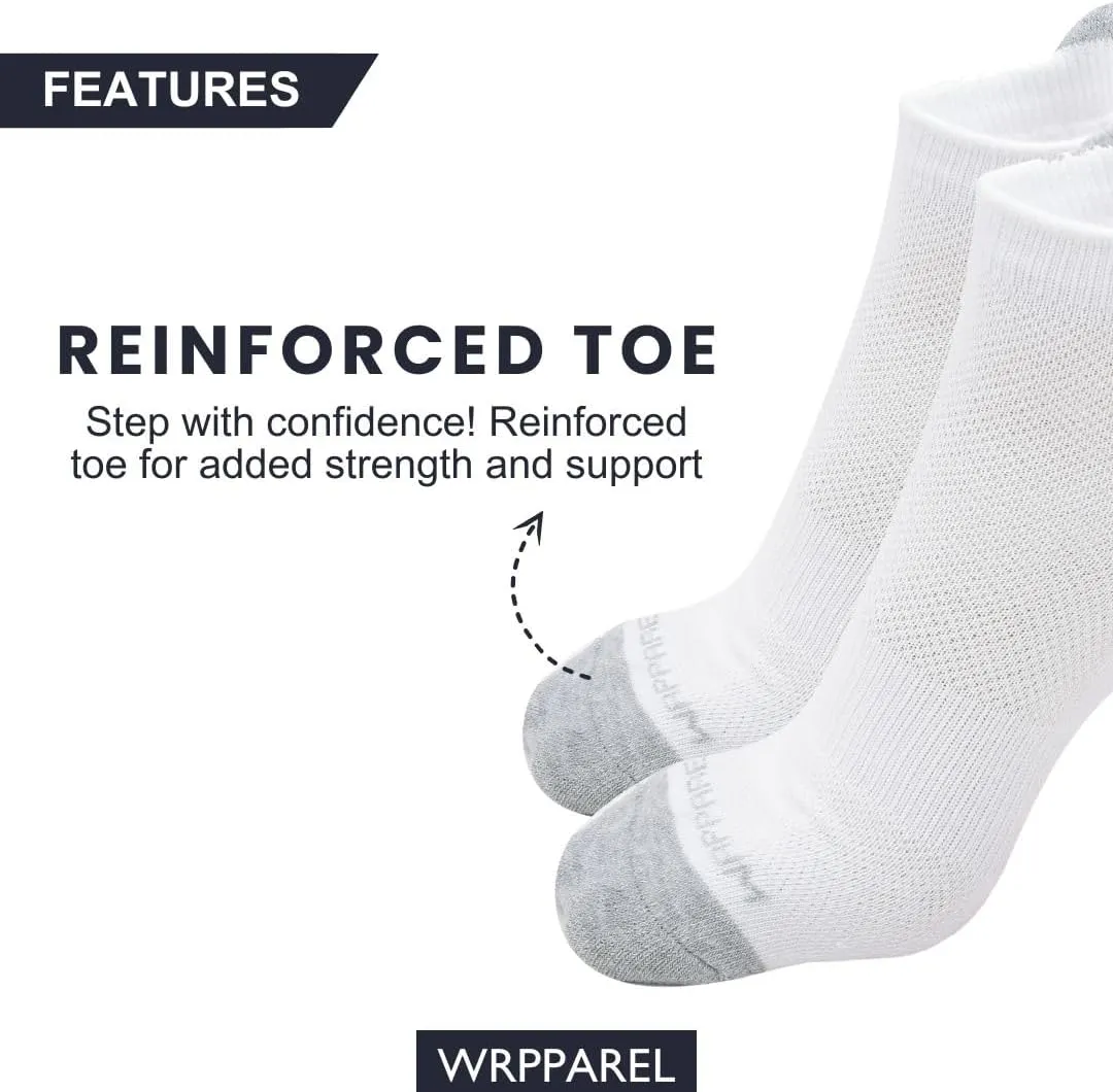 Cotton Mens Athletic Ankle Length Socks Thick Cushion Heel Arch Support Running Gym Yoga Workout (3 & 6 Pairs)