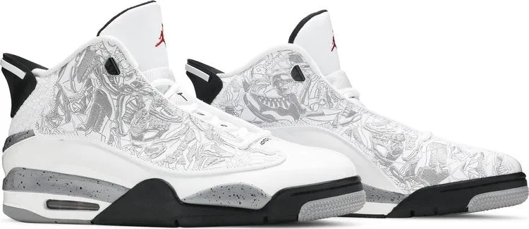 Jordan Dub Zero White Cement Sneakers, white