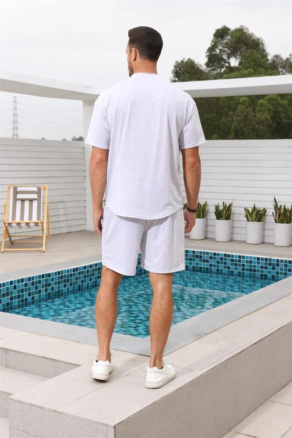 Lexiart Mens 2 Piece Outfits Casual Tracksuit Shorts Summer Sweatsuit Oversize Short Sleeve Sport Set