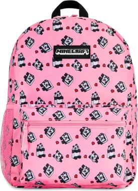 Minecraft Backpack for Boys Kids Teens Adjustable Straps Front Pocket Daypack Backpacks for Sports Gym School Gamer Gifts (Pink)