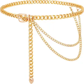 WHIPPY Waist Chain Belt Women Ladies Adjustable Body Waist Link Belts for Jeans Dresses