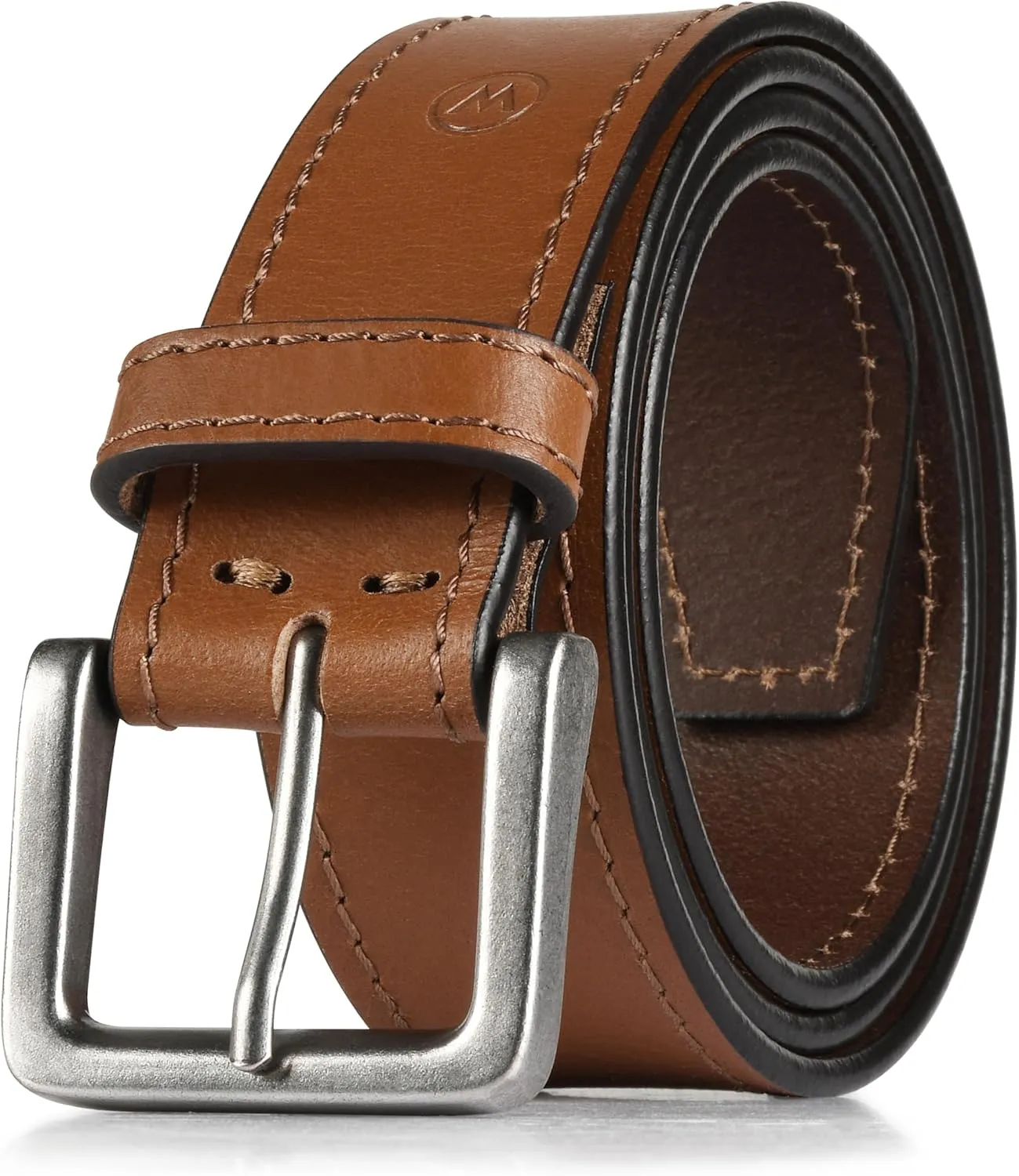 Wrangler Men??s Leather Belt, Country Casual Every Day Belt for Jeans